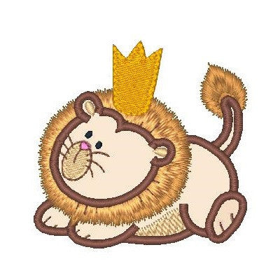 Sweet little lion applique machine embroidery design by embroiderytree.com