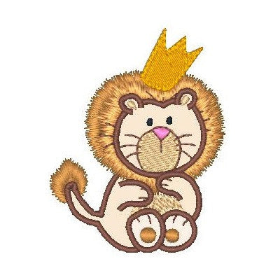Sweet little lion applique machine embroidery design by embroiderytree.com