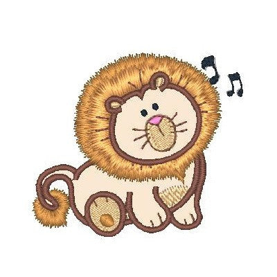 Sweet little lion applique machine embroidery design by embroiderytree.com