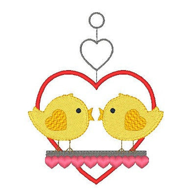 Love birds machine embroidery design by embroiderytree.com