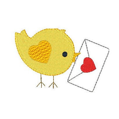 Love bird machine embroidery design by embroiderytree.com