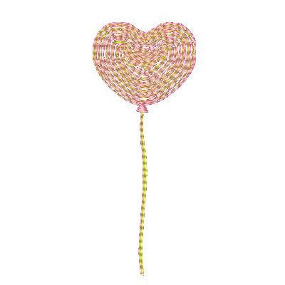 Love heart balloon machine embroidery design by embroiderytree.com