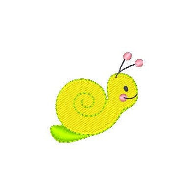 Cute snail machine embroidery design by rosiedayembroidery.com