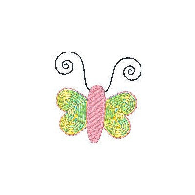 Mini fill stitch butterfly machine embroidery design by rosiedayembroidery.com