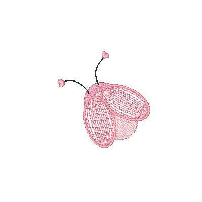Cute pink bug machine embroidery design by rosiedayembroidery.com