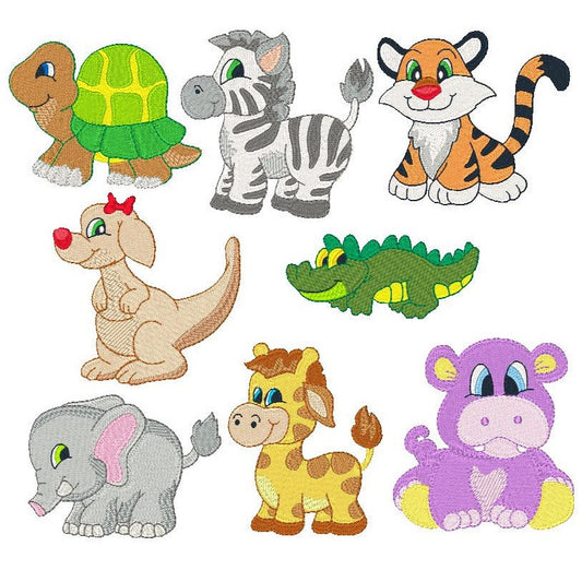 Little zoo animals machine embroidery designs by rosiedayembroidery.com