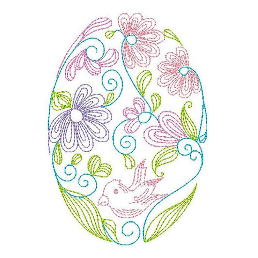 Easter egg machine embroidery design by rosiedayembroidery.com