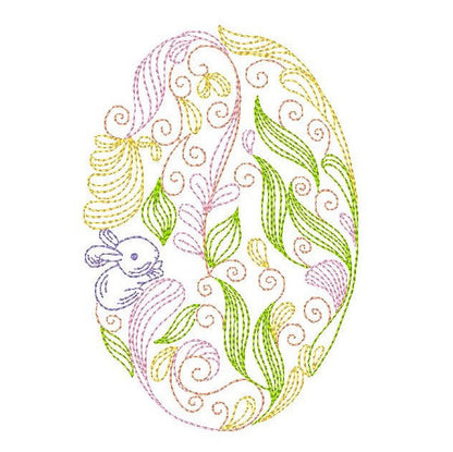 Easter egg machine embroidery design by rosiedayembroidery.com