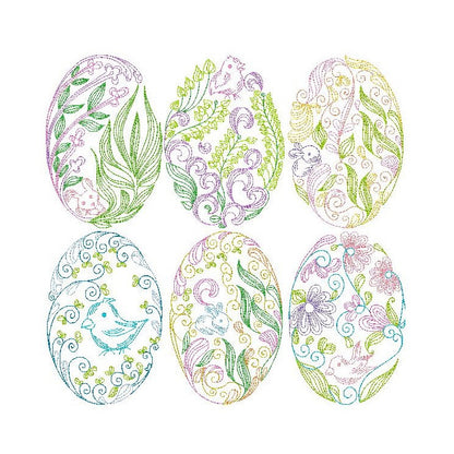 Fabulous Easter Eggs - Set of 6 machine embroidery designs by rosiedayembroidery.com