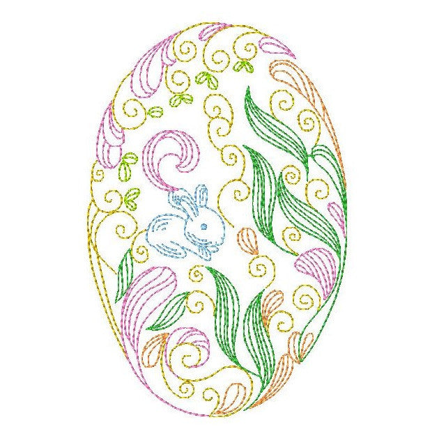 Easter egg machine embroidery design by rosiedayembroidery.com