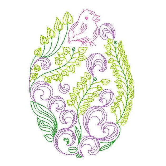Easter egg machine embroidery design byrosiedayembroidery.com