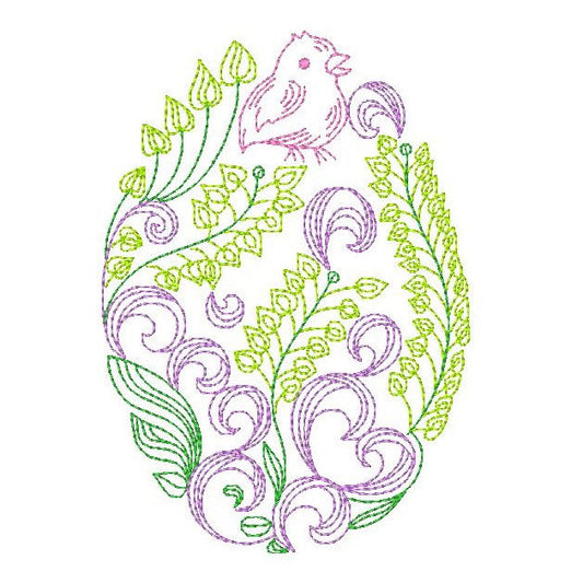 Easter egg machine embroidery design by rosiedayembroidery.com