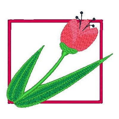 Garden Flower applique machine embroidery design by rosiedayembroidery.com