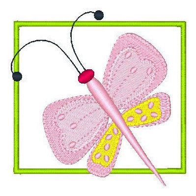 Butterfly applique machine embroidery design by rosiedayembroidery.com