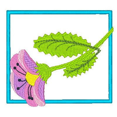 Garden Flower applique machine embroidery design by rosiedayembroidery.com