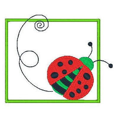 Ladybug applique machine embroidery design by rosiedayembroidery.com