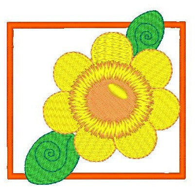 Garden Flower applique machine embroidery design by rosiedayembroidery.com