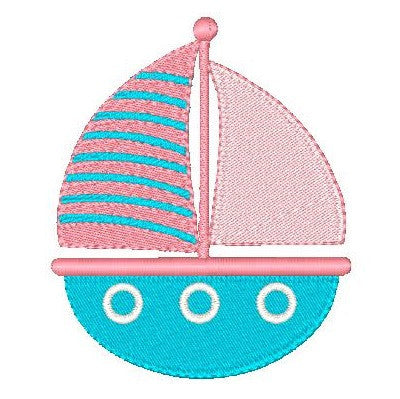 Sailboat machine embroidery design by rosiedayembroidery.com