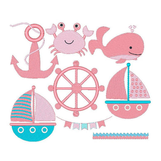 Nautical machine embroidery designs by rosiedayembroidery.com