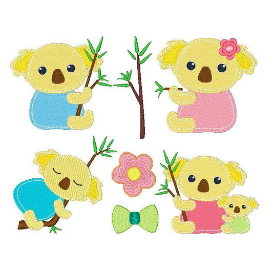 Koala machine embroidery designs by rosiedayembroidery.com