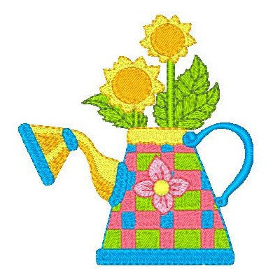 Watering can machine embroidery design by rosiedayembroidery.com