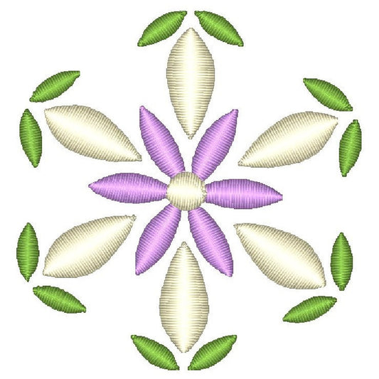 Purple floral machine embroidery design by rosiedayembroidery.com