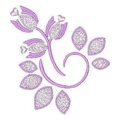 Purple floral machine embroidery design by rosiedayembroidery.com