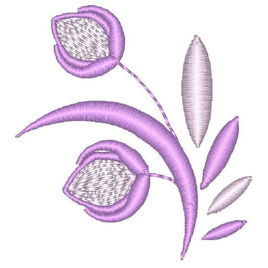 Purple floral machine embroidery design by rosiedayembroidery.com