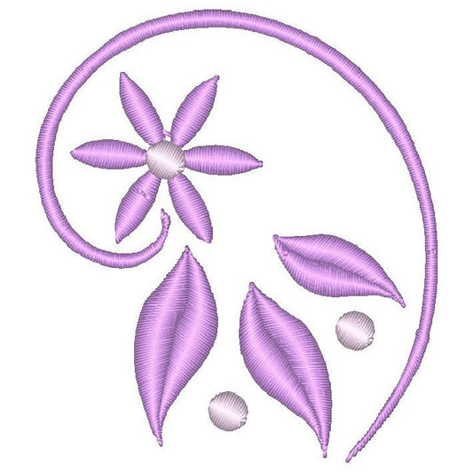 Purple floral machine embroidery design by rosiedayembroidery.com