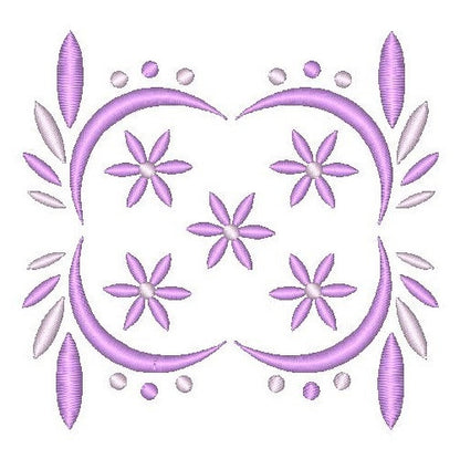 Purple floral machine embroidery design by rosiedayembroidery.com