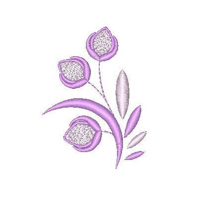 Purple floral machine embroidery design by rosiedayembroidery.com