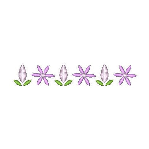 Purple floral border machine embroidery design by rosiedayembroidery.com