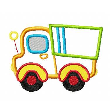 Truck applique machine embroidery design by rosiedayembroidery.com