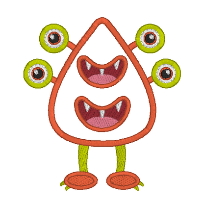 Monster applique machine embroidery design by rosiedayembroidery.com