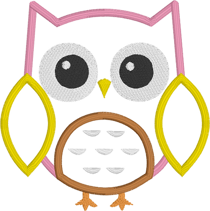 Baby owl applique machine embroidery design by embroiderytree.com