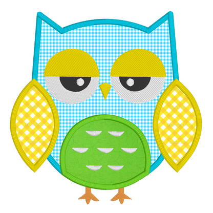 Owl applique machine embroidery design by rosiedayembroidery.com