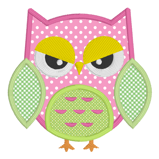 Owl applique machine embroidery design by rosiedayembroidery.com