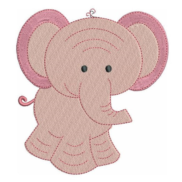 Baby elephant fill stitch machine embroidery design by rosiedayembroidery.com