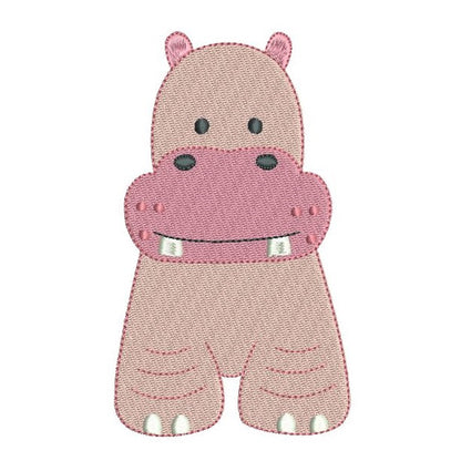 Baby hippo machine embroidery designs by rosiedayembroidery.com