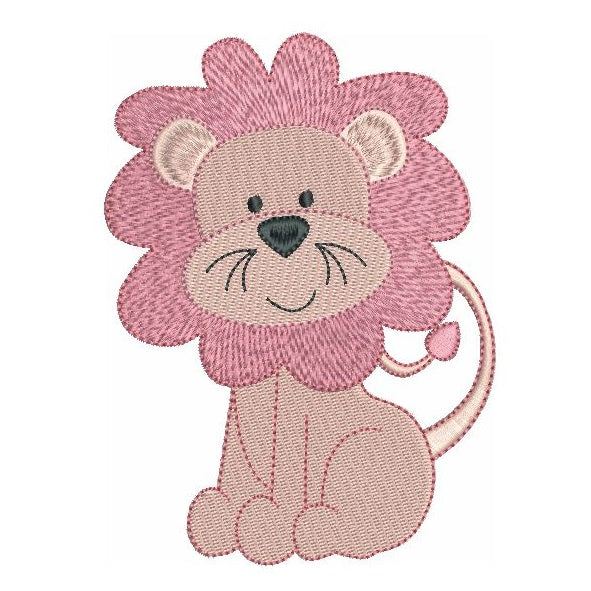 Baby lion fill stitch machine embroidery design by rosiedayembroidery.com