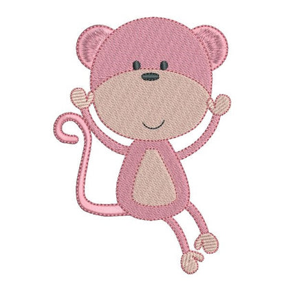 Baby monkey machine embroidery designs by rosiedayembroidery.com