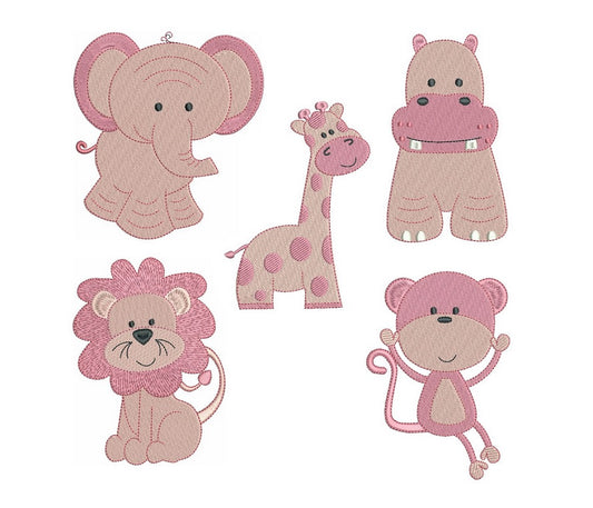 Baby jungle animal machine embroidery designs by rosiedayembroidery.com