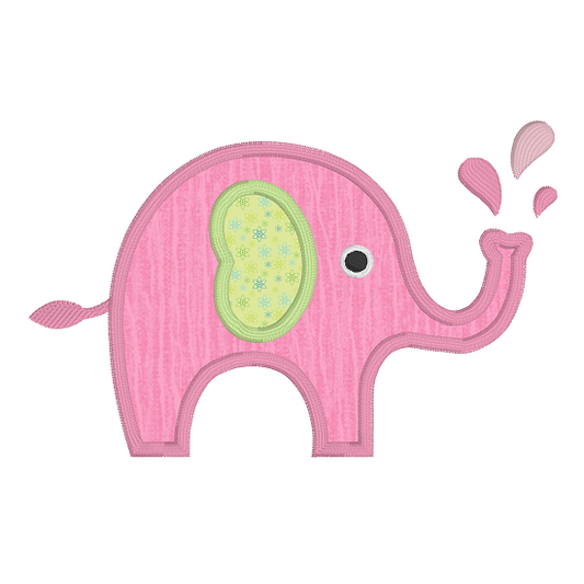 Baby elephant applique machine embroidery design by rosiedayembroidery.com