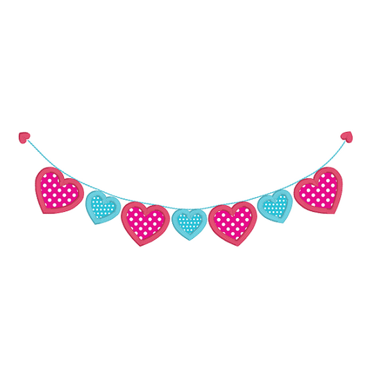 Applique bunting machine embroidery design by rosiedayembroidery.com