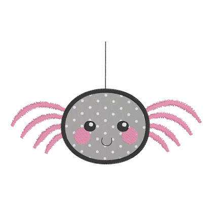 Kawaii spider applique machine embroidery design by rosiedayembroidery.com