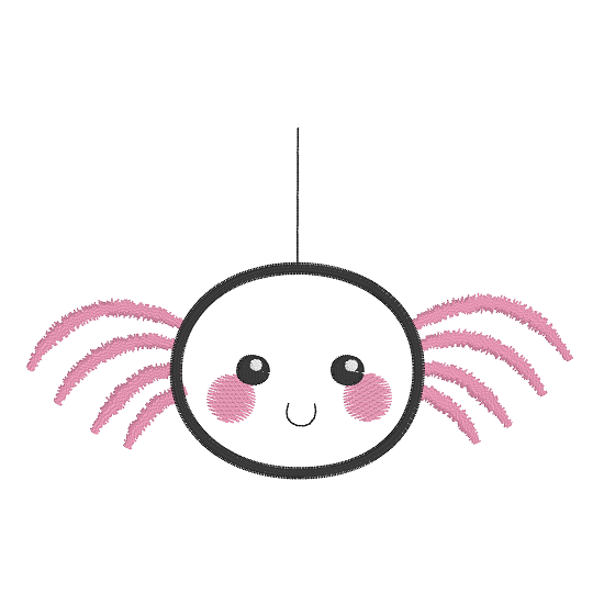 Kawaii spider applique machine embroidery design by rosiedayembroidery.com