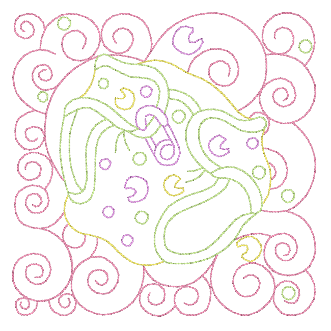 Baby quilt block linework machine embroidery design by rosiedayembroidery.com