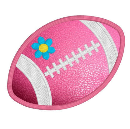 Girl's football applique machine embroidery design by rosiedayembroidery.com