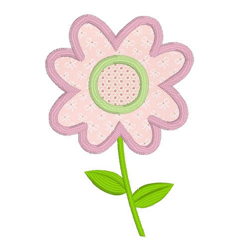 Floral applique machine embroidery design by rosiedayembroidery.com