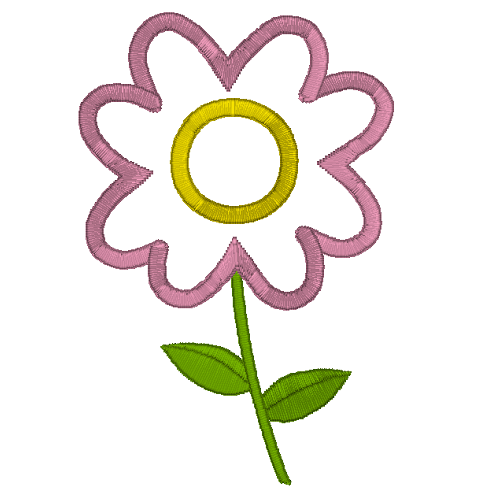 Floral applique machine embroidery design by rosiedayembroidery.com